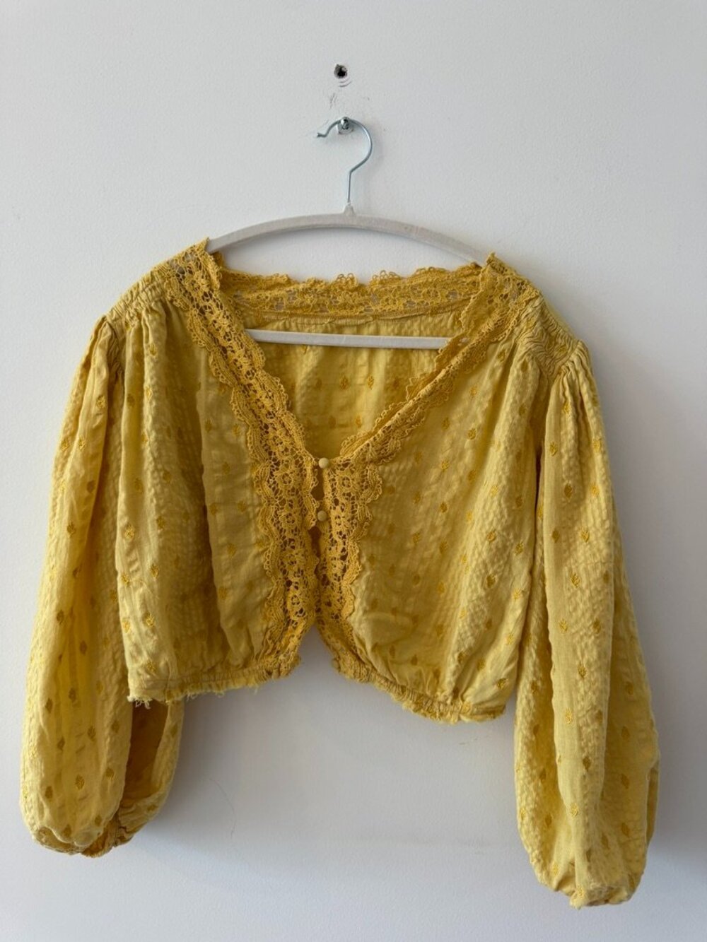LoveShackFancy Mustard Yellow Top + Skirt Set Size S